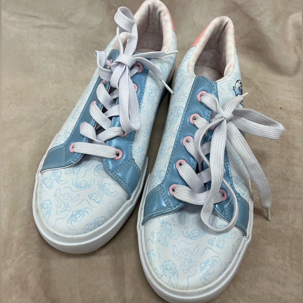 Disney Blue and White Stitch Sneakers